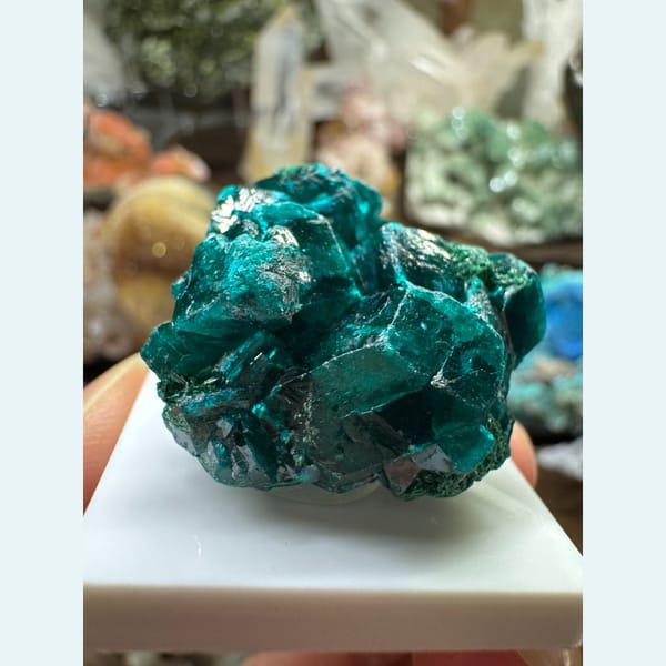Green Dioptase Crystals DR Congo 3.0 cm — alternate view