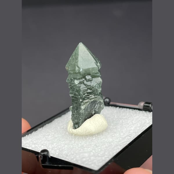 Dark green nailhead quartz scepter from Inner Mongolia — alternate view
