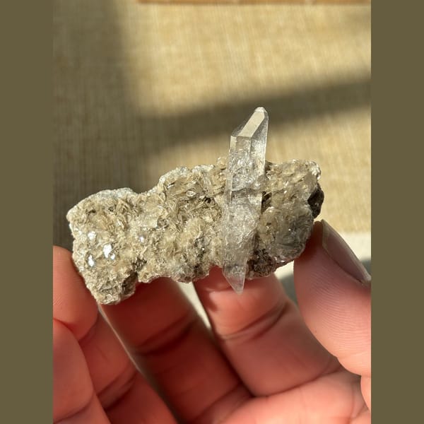Quartz with Mica Xuebaoding 5.6 cm — alternate view