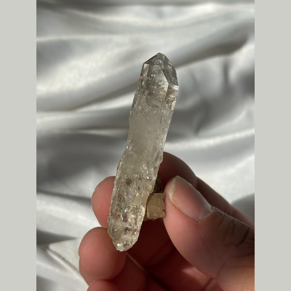 DT Quartz with Mica and Calcite Xuebaoding 6.4 cm — alternate view