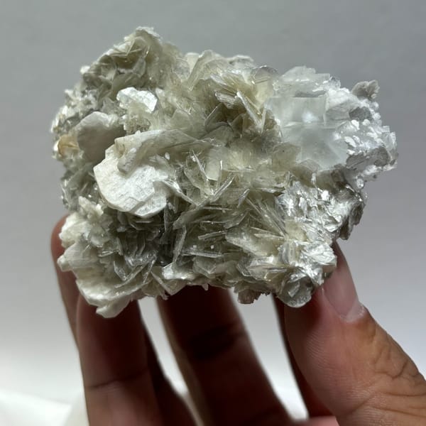 White Fluorite with Mica and Albite Xuebaoding 7.5 cm — alternate view