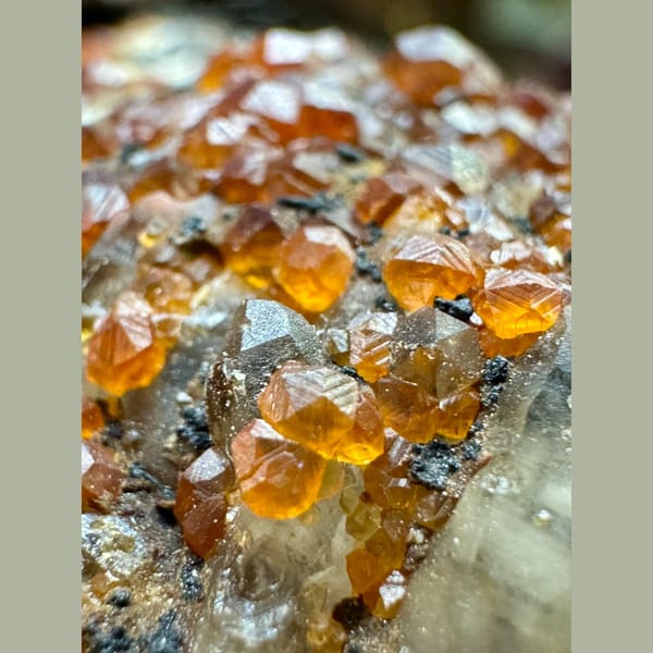 Smoky Quartz with Orange Garnet 5.5 cm — alternate view