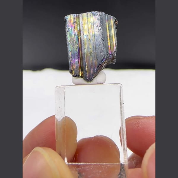 Iridescent Bournonite Crystal Yaogangxian 1.6 cm — complete view