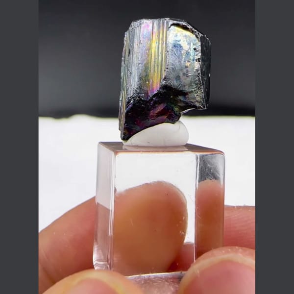 Iridescent Bournonite Crystal Yaogangxian 1.6 cm — alternate view