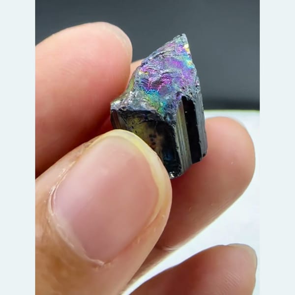 Iridescent Bournonite Crystal Yaogangxian 1.6 cm — detail view