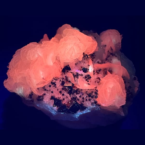 Petal Calcite with Iridescent Pyrite Yaogangxian 4.1 cm — complete view