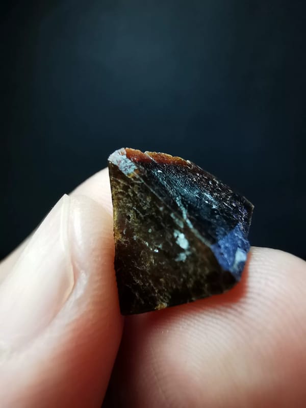 Reverse oblique profile of the exact garnet specimen
