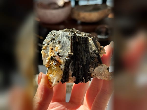 Nepal Himalayan Quartz with Black Tourmaline 172 g Matrix Mineral Specimen — alternate view