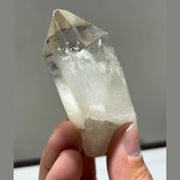Light Smoky Quartz with Boulangerite Xuebaoding 7.5 cm — alternate view