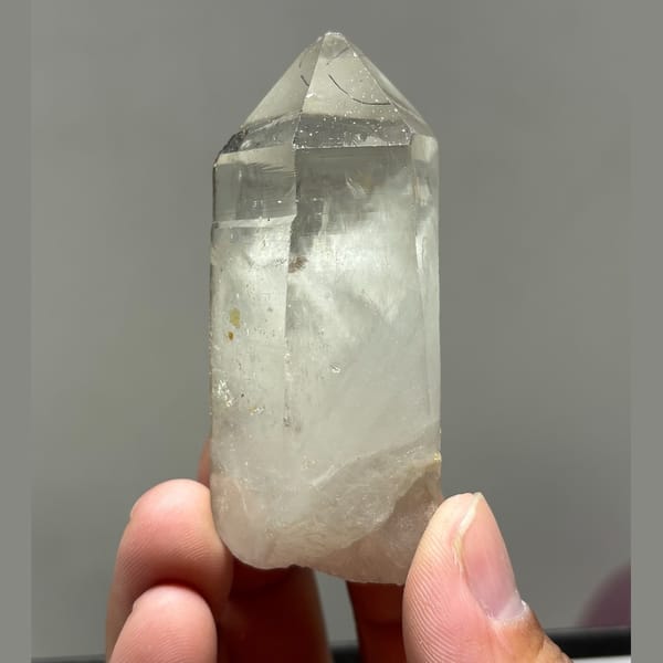 Light Smoky Quartz with Boulangerite Xuebaoding 7.5 cm — detail view
