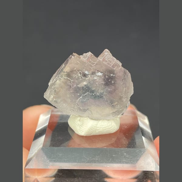 Translucent pale lilac fluorite crystal from Zhejiang — alternate view