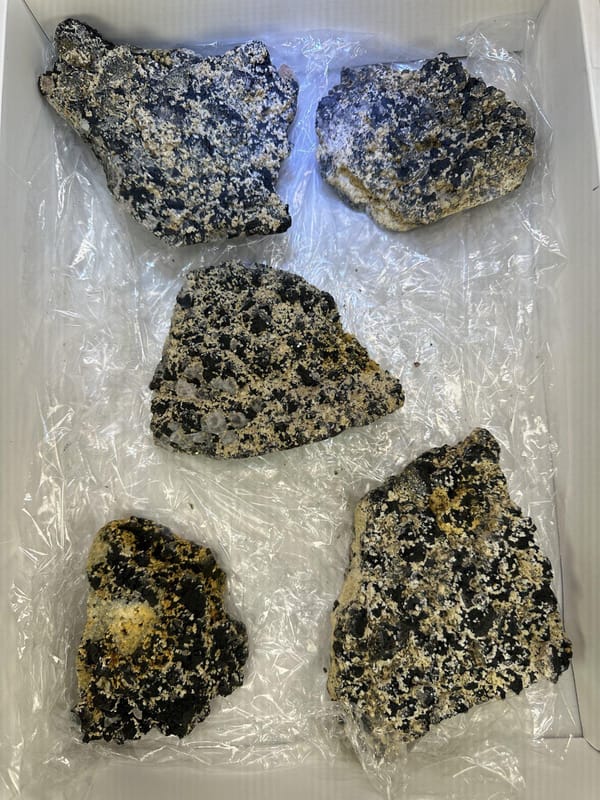 Five-Piece Chalcopyrite Lot, alternate angle