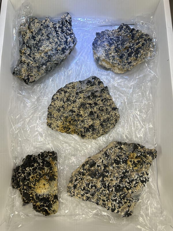Five-Piece Chalcopyrite Lot, further angle