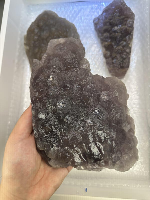 Four-Piece Purple Fluorite Lot, full specimen