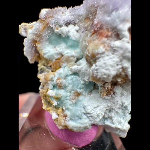 Crystals of light blue creedite, one-of-a-kind specimen, photo 3 of 8