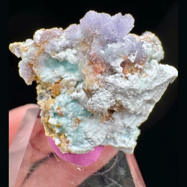 Raw creedite crystals, mineral specimen, photo 8 of 8