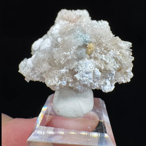 White and blue creedite flower crystal cluster from Guizhou, China, natural mineral specimen, photo 1 of 8