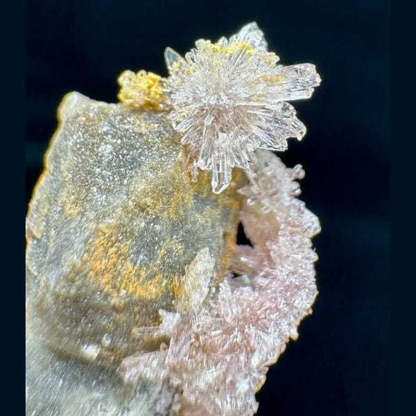 Creedite crystal cluster from Guizhou, 2.5 cm across, raw mineral specimen, photo 2 of 7