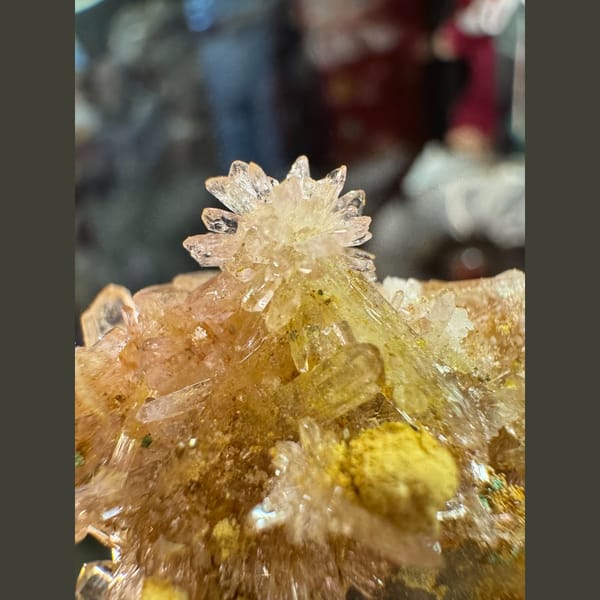 Crystals of cream creedite, one-of-a-kind specimen, photo 3 of 6