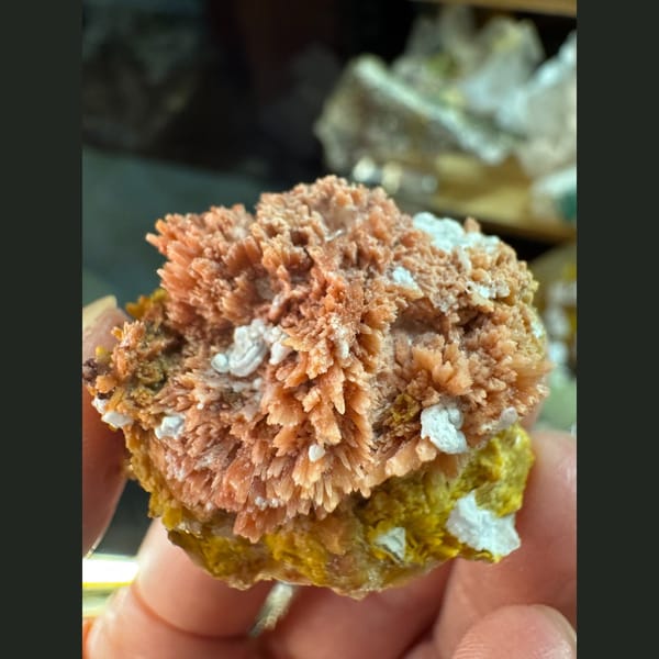 Creedite crystal cluster, 3 cm across, raw mineral specimen, photo 2 of 6