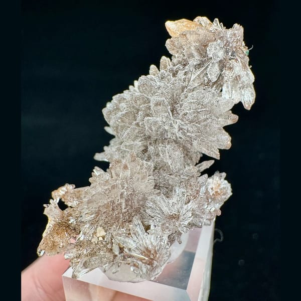 White and brown creedite crystals, natural mineral specimen, photo 1 of 6