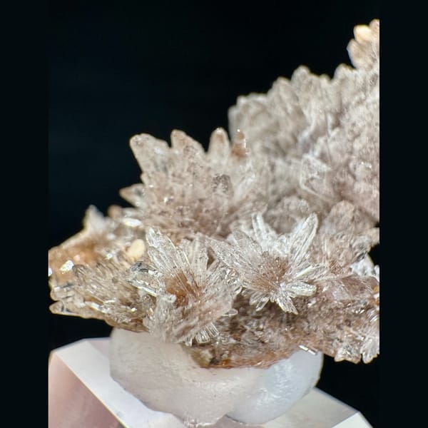 White and brown creedite crystals, natural mineral for display, photo 5 of 6