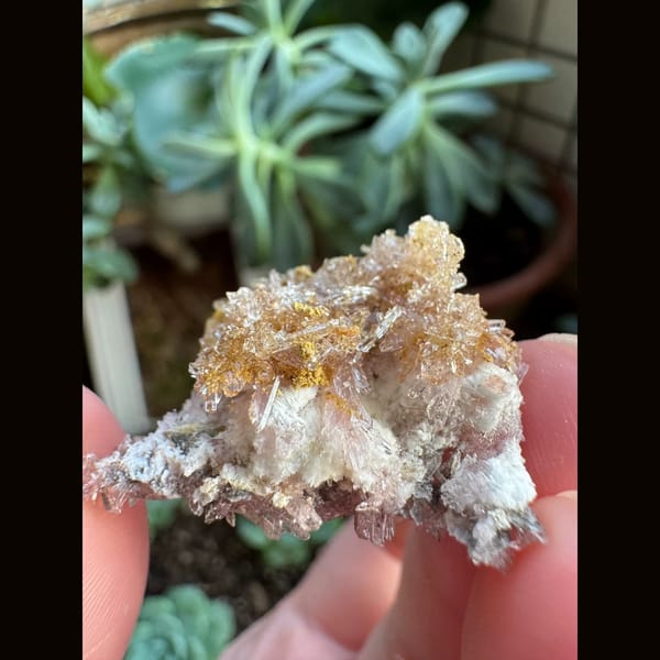 White creedite crystals, natural mineral specimen, photo 1 of 6