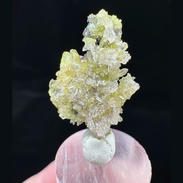 Yellow creedite flower crystal cluster from Guizhou, China, natural mineral specimen, photo 1 of 5