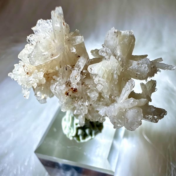Flower cluster of white creedite, one-of-a-kind specimen, photo 3 of 5