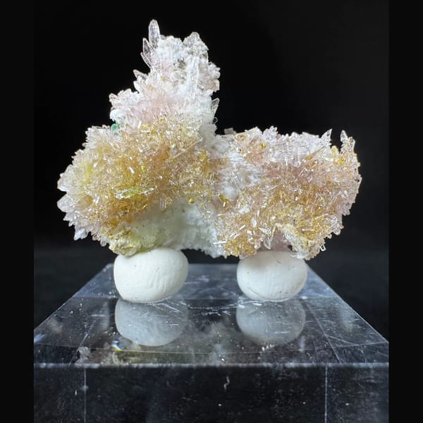 Pink creedite flower crystal cluster from Guizhou, China, natural mineral specimen, photo 1 of 4