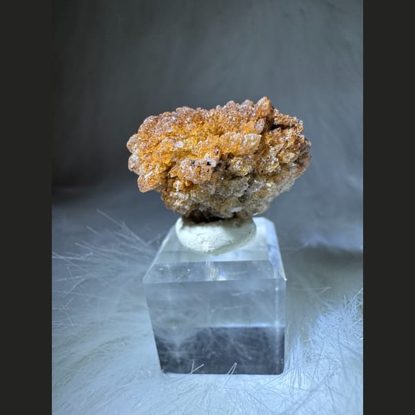 Globular cluster of orange-yellow creedite, one-of-a-kind specimen, photo 3 of 4