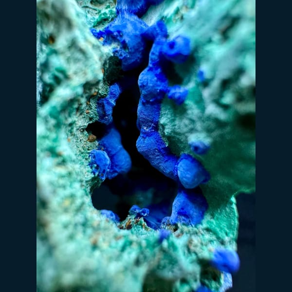 Crystal clusters of blue and green azurite with malachite, one-of-a-kind specimen, photo 3 of 4