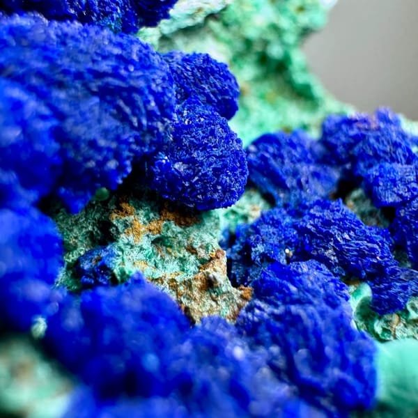 One-of-a-kind blue and green azurite crystal specimen, photo 4 of 4