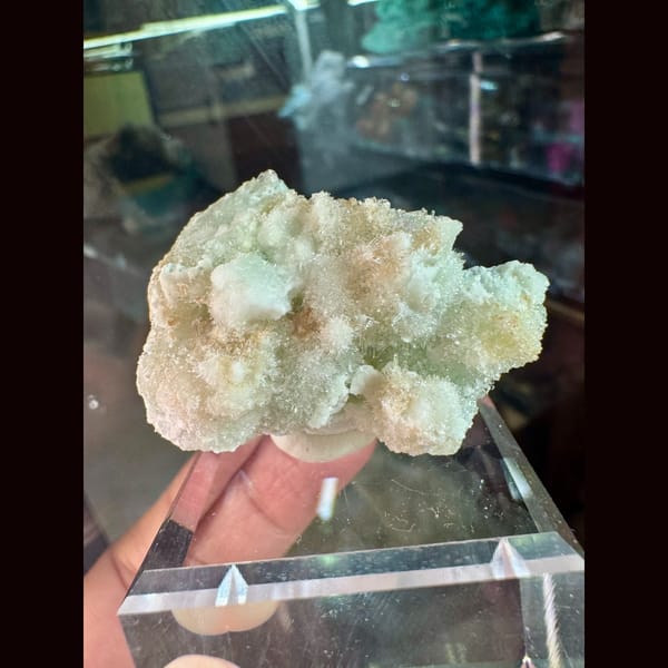 Translucent creedite crystals, natural mineral specimen, photo 1 of 3