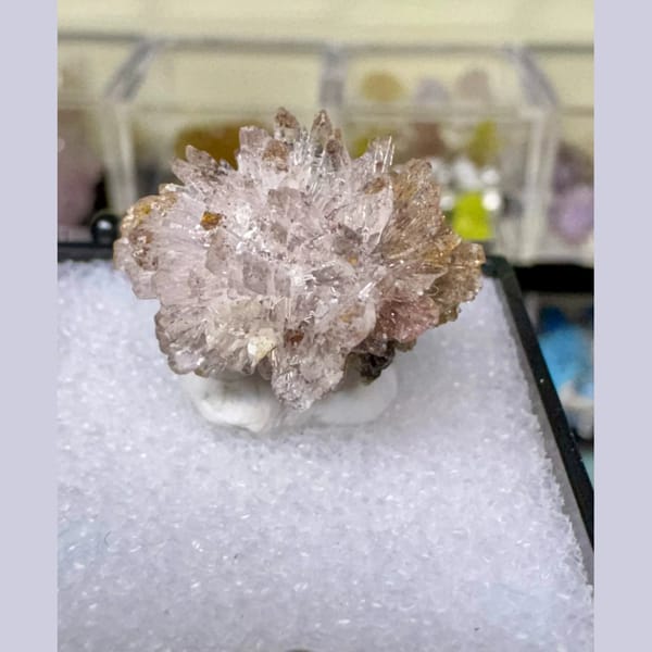 White creedite crystals from Guizhou, China, natural mineral specimen, photo 1 of 3