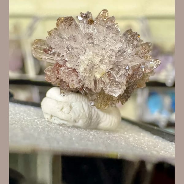 Crystals of white creedite from Guizhou, one-of-a-kind specimen, photo 3 of 3