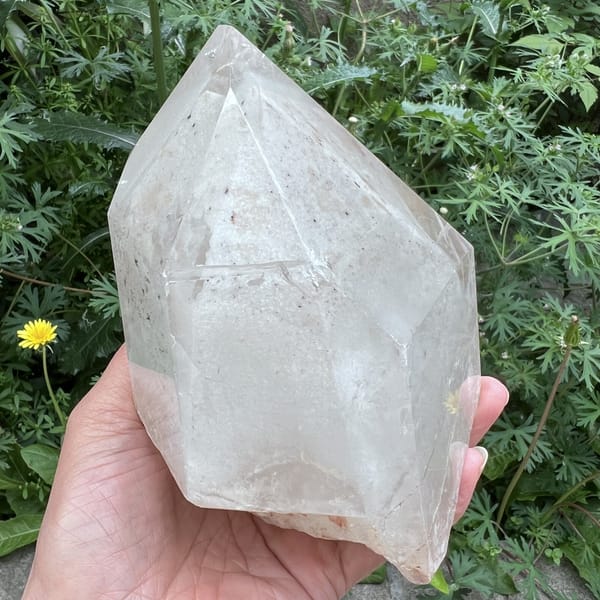 Point held in hand showing phantom edge and clear tip