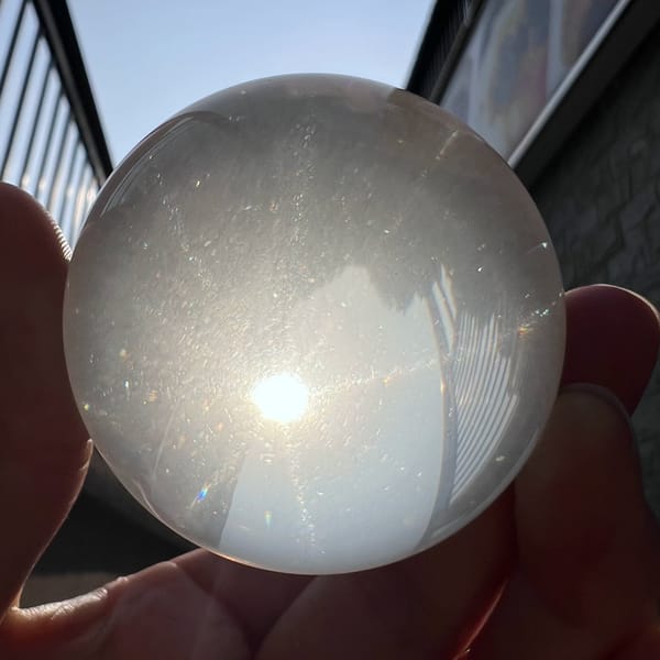 Star glow low in the sphere with fine rutile glittering