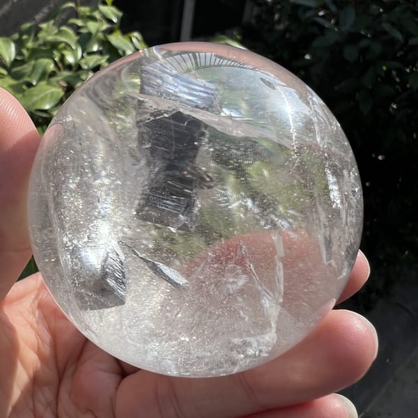 Sphere turned to show the skeletal inclusion from a lower angle