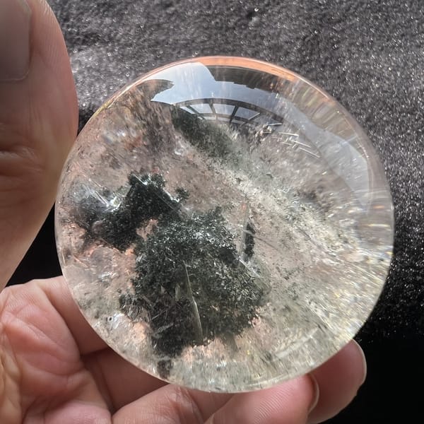 Green phantom sphere showing the mossy mound and peach inclusions
