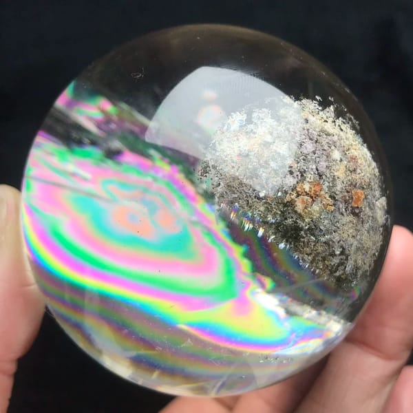 Large rainbow and lichen-like garden cluster side by side