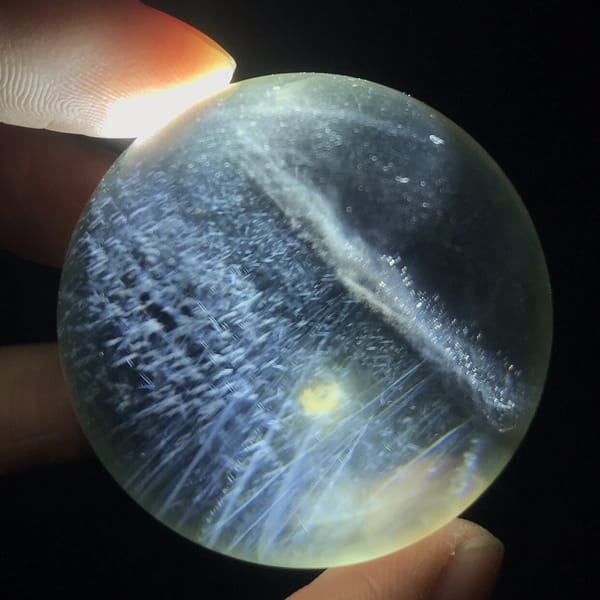 Sphere turned so the band runs from upper left to lower right
