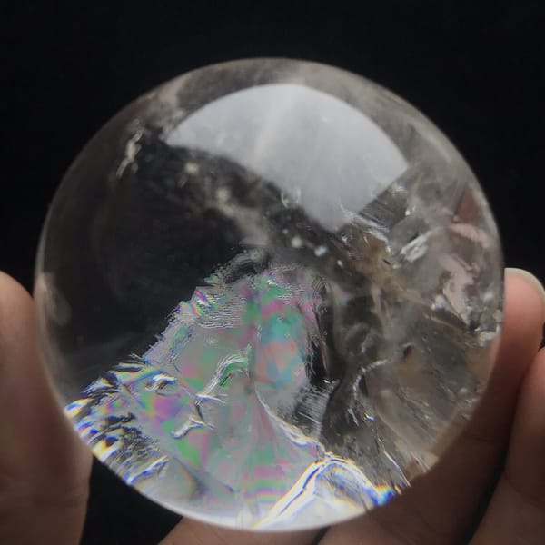 Rainbow sheet seen through the lower side of the sphere