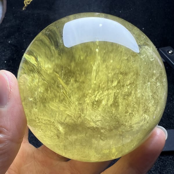 Citrine with soft wispy inclusions and a clear outer rim