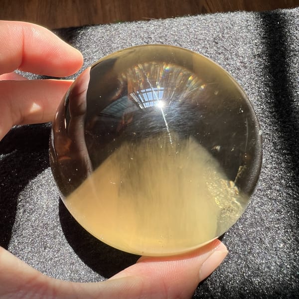 White rabbit-hair mountain filling the lower half of the sphere