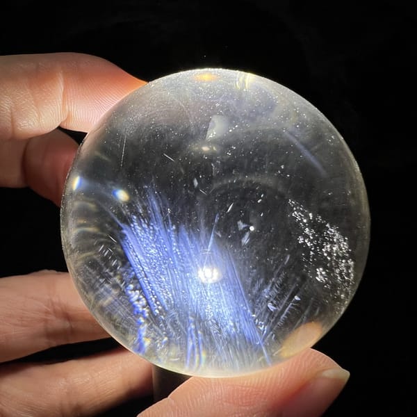 Lower view of the blue sheaf with clear quartz around it
