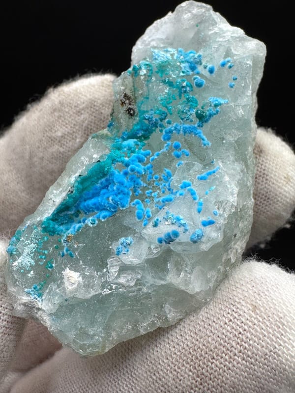 Cyanotrichite from Guizhou, China, individual mineral specimen view 2