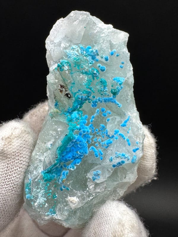 Cyanotrichite from Guizhou, China, individual mineral specimen view 3