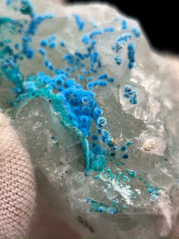 Cyanotrichite from Guizhou, China, individual mineral specimen view 4