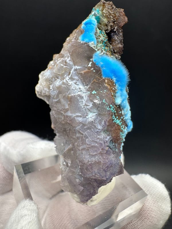 Cyanotrichite from Guizhou, China, individual mineral specimen view 2
